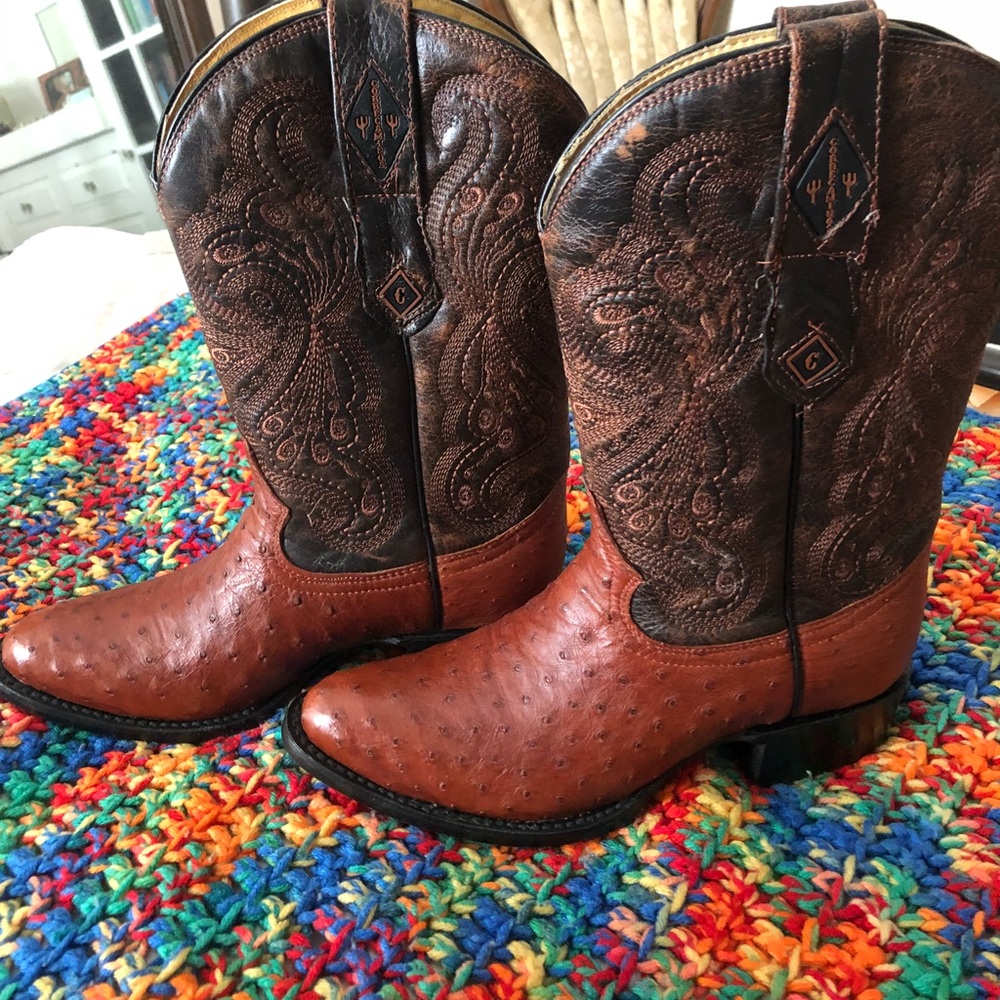 Handmade Ostrich Skin Boots